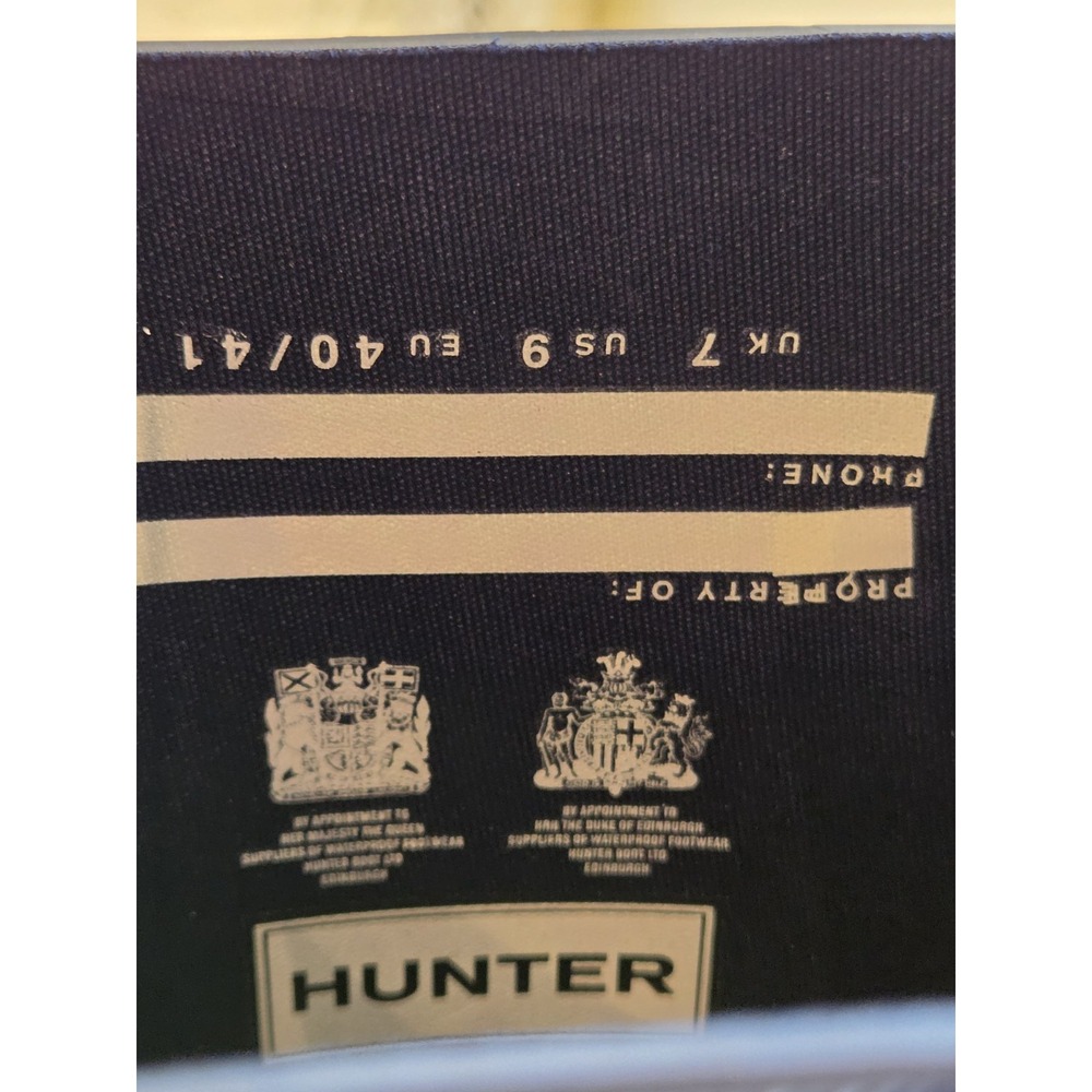 Hunter Org Wms Tall Rain Boots Melody Back Ad Gloss Rubber WP Wellies 9 NEW $190 - Picture 14 of 14